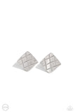 Paparazzi PLAID and Simple - Silver CLIP Earring