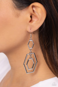 Paparazzi Geometric Maven - Black Earring