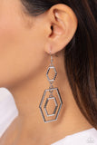 Paparazzi Geometric Maven - Black Earring