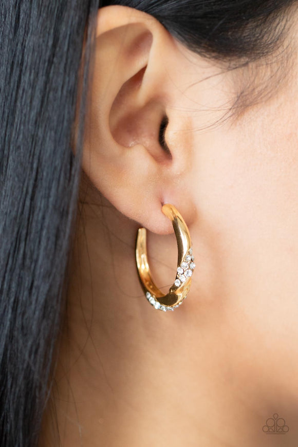 Paparazzi Subliminal Shimmer - Gold Earrings