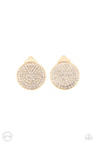 Paparazzi Drama on Demand - Gold CLIP Earrings