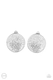 Paparazzi Drama on Demand - White CLIP Earrings