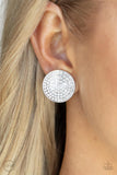 Paparazzi Drama on Demand - White CLIP Earrings