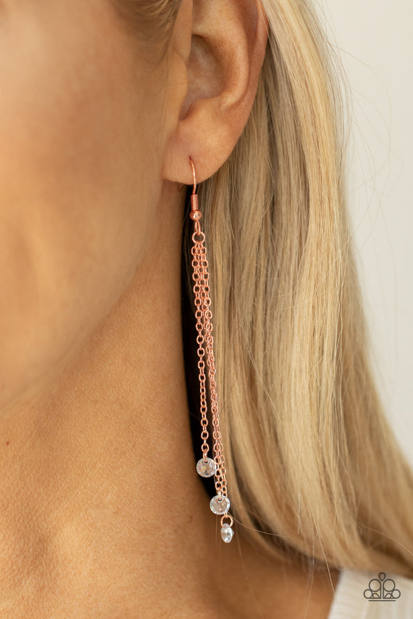 Paparazzi Divine Droplets - Copper Earring