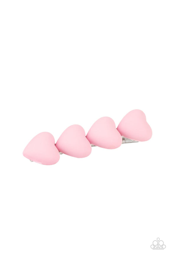 Paparazzi HEART to Please - Pink Hair Clip