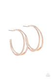 Paparazzi Rustic Curves - Rose Gold Earrings