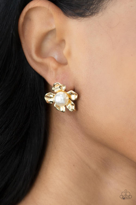 Paparazzi Apple Blossom Pearls - Gold Earrings