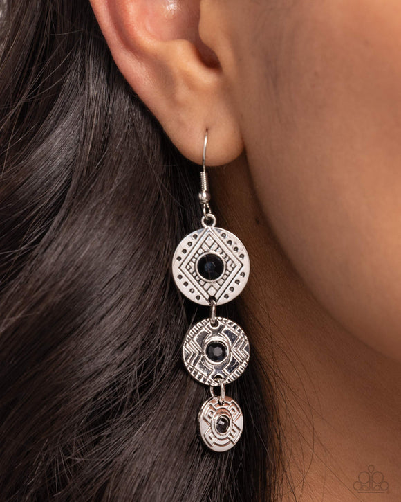 Paparazzi Totem Temptress - Black Earring