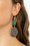 Paparazzi Eloquently Eden - Green Earring