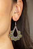 Paparazzi Mesa Trek - Green Earrings