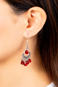 Paparazzi Beachside Ballroom - Red Earring