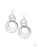 Paparazzi Disorienting Demure - Silver Earring
