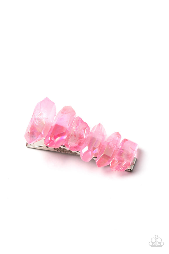 Paparazzi Crystal Caves - Pink Hair Clip