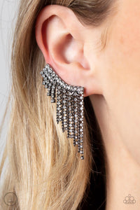 Paparazzi Thunderstruck Sparkle - Black Earrings