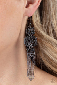 Paparazzi Eastern Elegance - Black Earrings