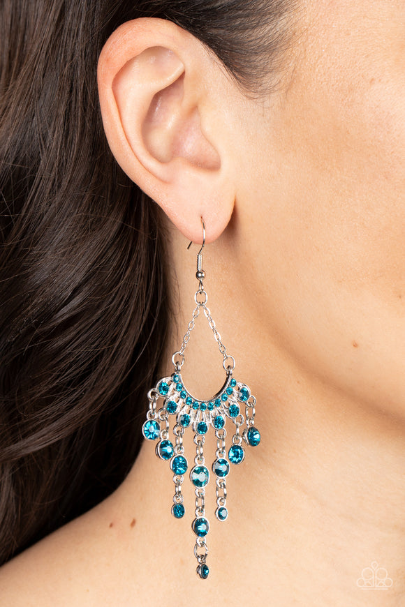 Paparazzi Commanding Candescence - Blue Earrings