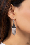 Paparazzi Pyramid SHEEN - Black Earring