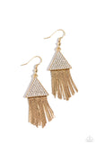 Paparazzi Pyramid SHEEN - Gold Earring