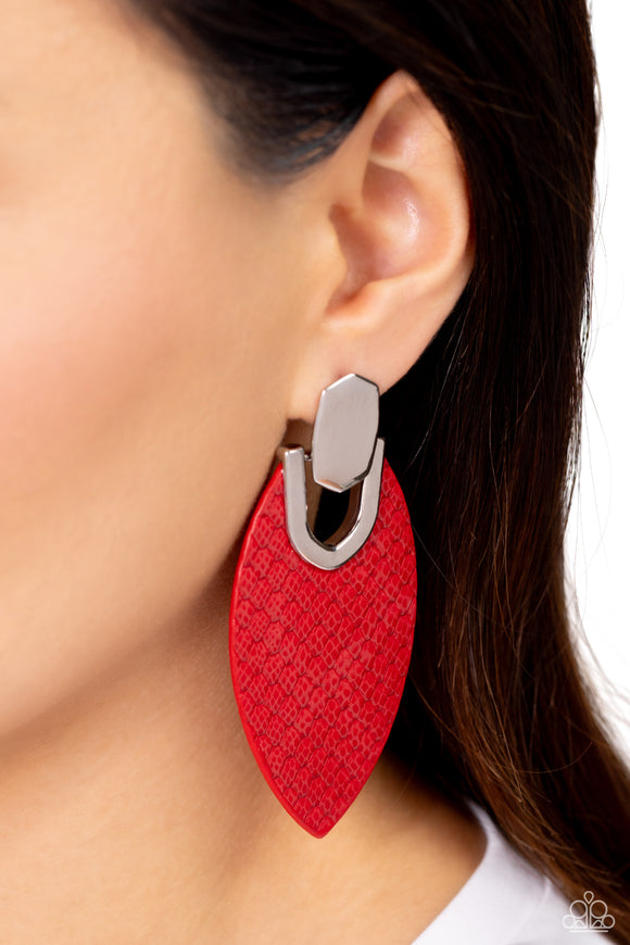 Paparazzi Wildly Workable - Red Earring
