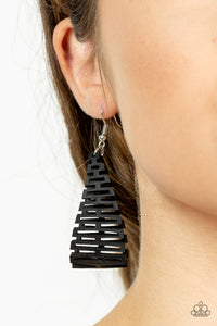 Paparazzi Urban Delirium - Black Earring