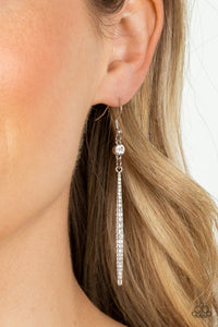 Paparazzi Skyscraping Shimmer - White Earrings