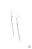 Paparazzi Skyscraping Shimmer - White Earrings