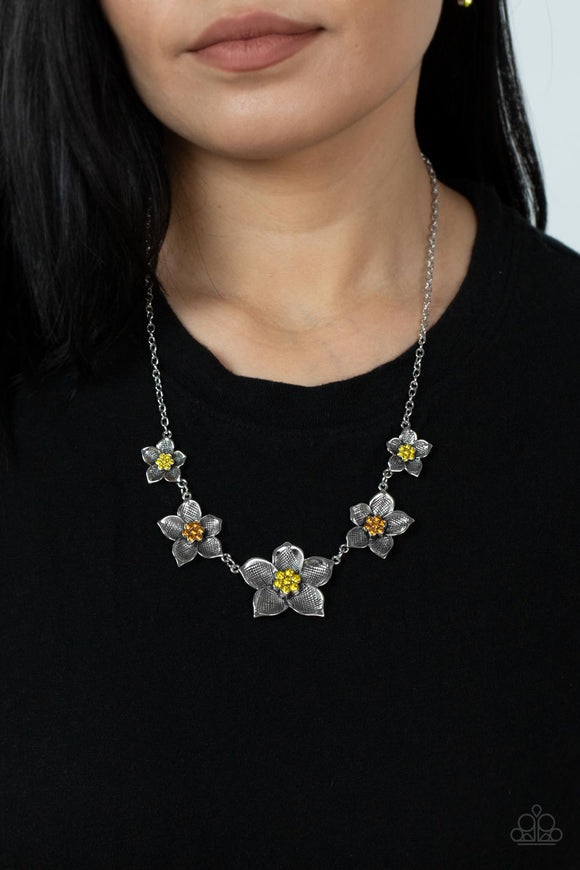 Paparazzi Wallflower Wonderland - Yellow Necklace