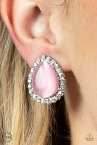 Paparazzi Downright Demure - Pink CLIP Earring