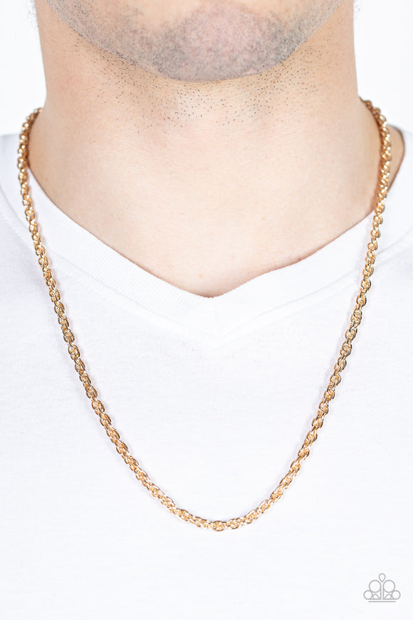 Paparazzi Industrial Interval - Gold Necklace