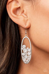 Paparazzi Prismatic Poker Face - White Earrings