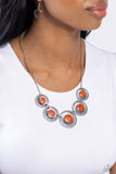 Paparazzi Elliptical Effervescence - Orange Necklace