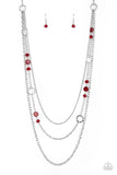 Paparazzi Starry-Eyed Eloquence - Red Necklace