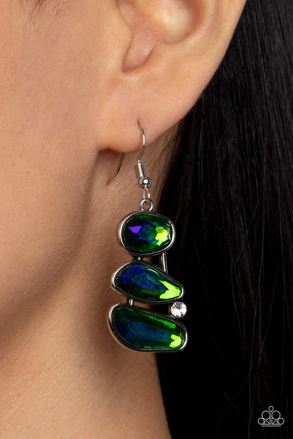 Paparazzi Gem Galaxy - Green Earrings