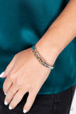 Paparazzi Doubled Down Dazzle - Brown Bracelet