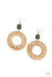 Paparazzi Wildly Wicker - Green Earring