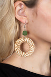 Paparazzi Wildly Wicker - Green Earring