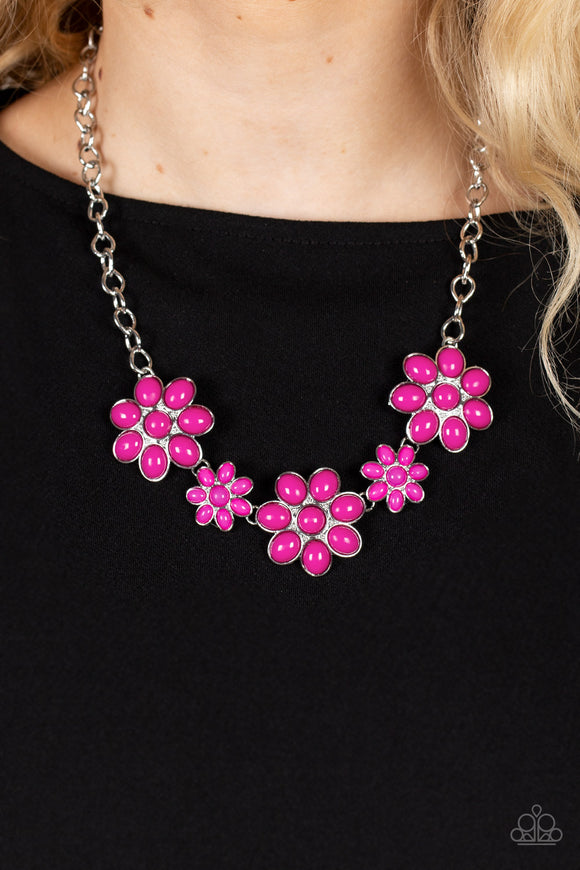 Paparazzi Flamboyantly Flowering - Pink Necklace