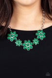 Flamboyantly Flowering - Green Necklace