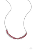 Paparazzi Dicey Demure - Red Necklace