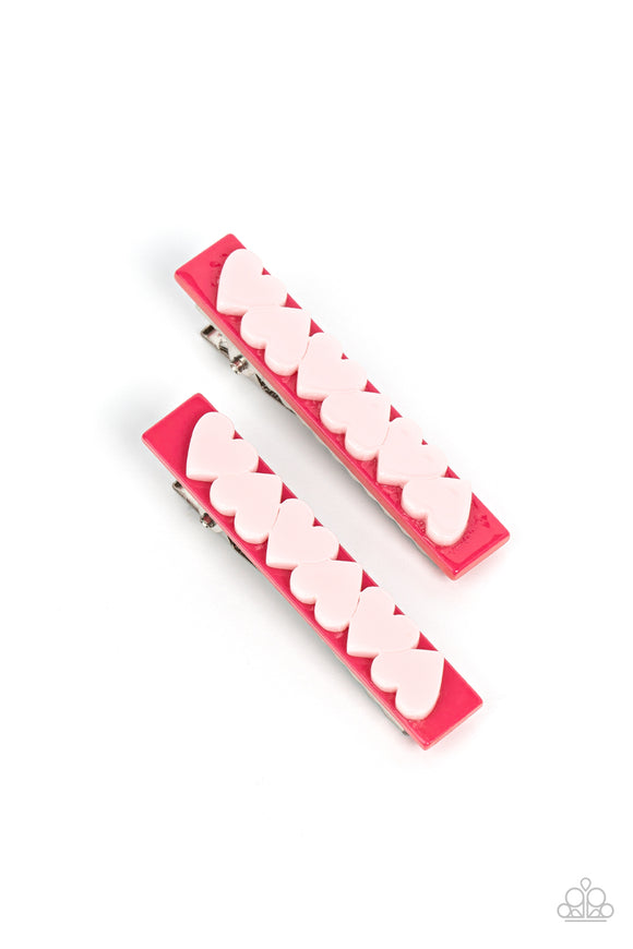Paparazzi Cutely Cupid - Pink Hair Clip
