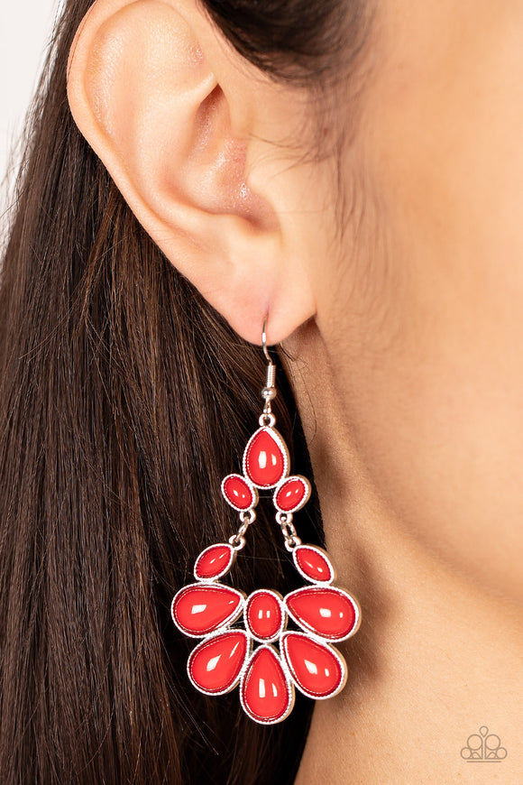 Paparazzi Colorfully Canopy - Red Earrings