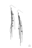 Paparazzi Cosmic Cascade - Black Earrings