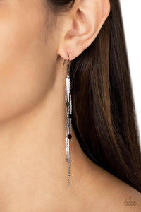 Paparazzi Cosmic Cascade - Black Earrings