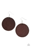 Paparazzi Leathery Loungewear - Brown Earring