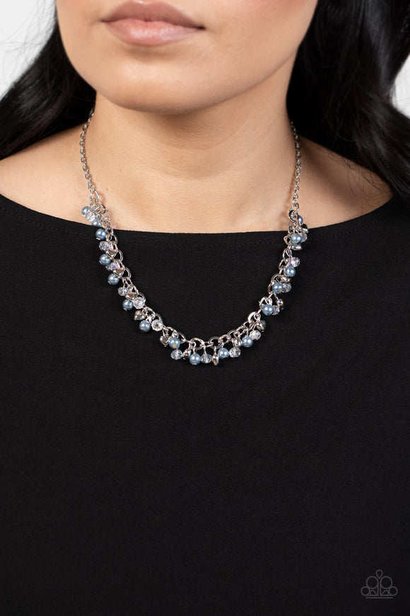 Paparazzi Soft-Hearted Shimmer - Blue Necklace