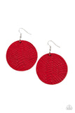 Paparazzi Leathery Loungewear - Red Earring