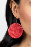 Paparazzi Leathery Loungewear - Red Earring