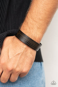 Paparazzi Rugged Reputation - Black Bracelet