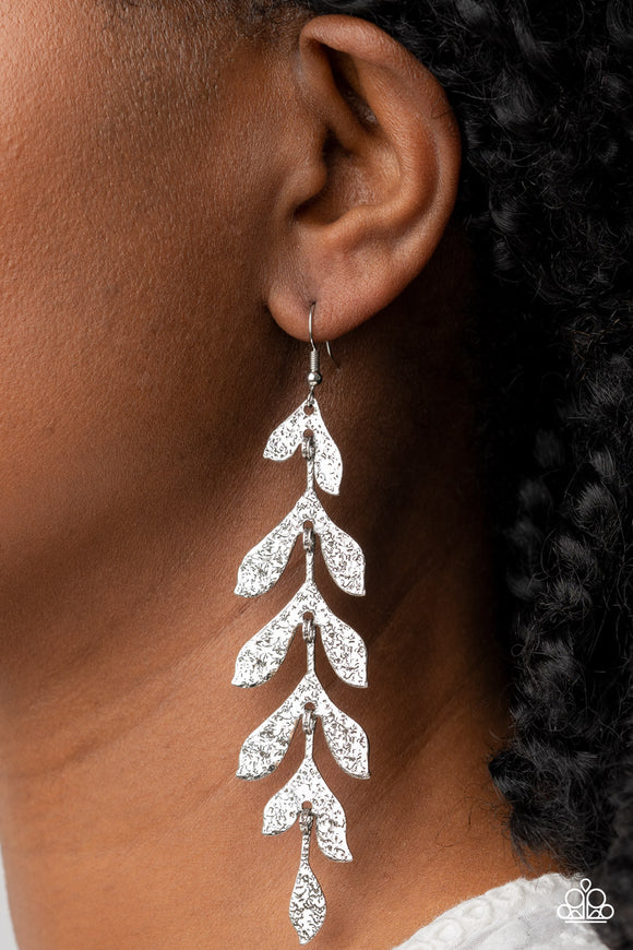 Paparazzi Lead From the FROND - Silver Earrings