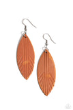 Paparazi Leather Lounge - Brown Earring